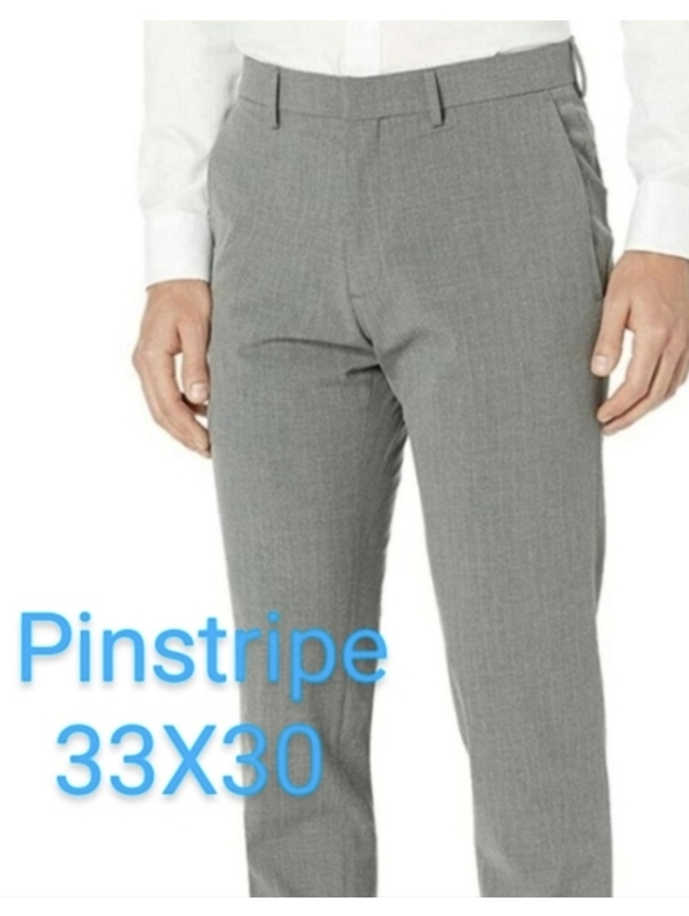 EUC Kenneth Cole Slim Fit 33x30 Reaction Dress Pants, Gray Pinstripe